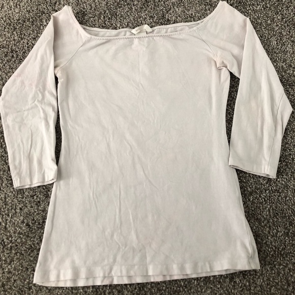 Basic white over the shoulder long sleeve shirt - Picture 1 of 1